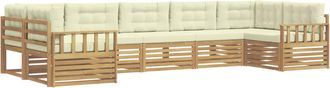 vidaXL Conjunto De Sof&aacute;s De Exterior 7 Uds. Blanco Y Crema Vidaxl