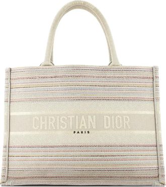 Dior Book Multicolor Stripes Embroidered Canvas Medium tote bag - Veelkleurig