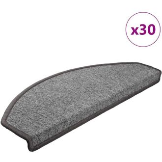 vidaXL Tappetini per Scale 30 pz Grigio Scuro 65x24x4 cm vidaXL 845129