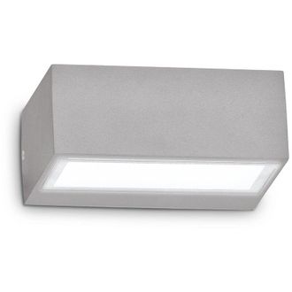 Ideal Lux Applique Da Parete Contemporaneo Twin Alluminio Grigio 1 Luce G9 28W Ip44