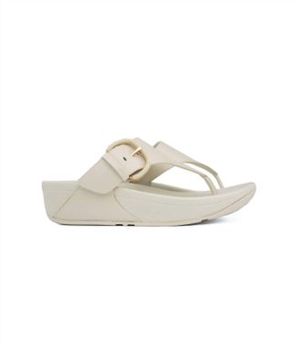 FitFlop Womens Lulu Resin Buckle Toe Post Sandal In Paris Beige