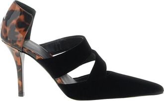 Balmain Pumps van fluweel en geprint lakleer - Dames - Pumps - Zwart - 36 EU - Leer - Schoenen