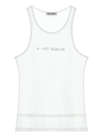 Low Classic Tanktop met tekst - Wit