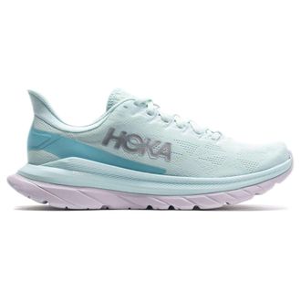 Hoka One One Hoka Mach 4 Textile Synthetic Womens Lace Up Trainers - Blue Glass Coastal Shade - Size:UK 4.5
