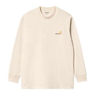 Carhartt Work in Progress Camiseta L/S American Script - Tops - Hombre - Beige - XL