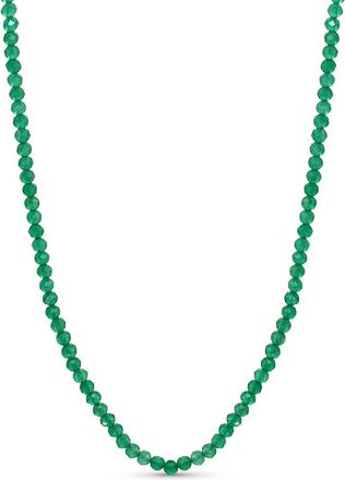 Jewelmak 14K Green Onyx Necklace