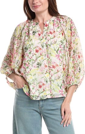 Vince Camuto Button Up Blouse W Pleated Rag