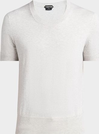 Tom Ford Men & apos;s Cotton Short-Sleeve Crewneck Sweater