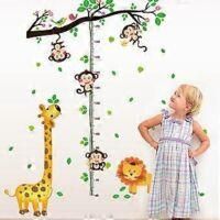 OEM Adhesivo De Pared Con Forma De Mono Arbor&iacute;cola, Medidor De Crecimiento Con Forma De Jirafa, Decoraci&oacute;n De Pared Con Animales De La Selva Para La Habit