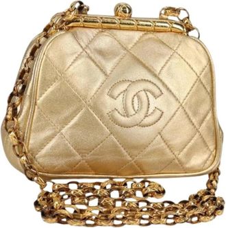 Chanel Pre-owned Vintage Schoudertas - Dames - Vintage Clutch - Geel - ONE Size - Leer - Vintage