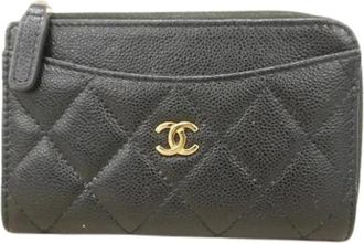 Chanel Pre-owned Wallets, female, Black, Size: ONE SIZE Pre-owned Vintage Coin Case
