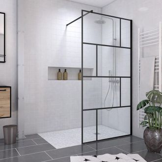 Aurlane Aurlane - Pack Mampara De Ducha 100x195 Cm + Plato De Ducha Alicatable 90x140 Recortable - V&aacute;lvula Vertical