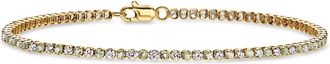 RS Pure by Ross-Simons Green Sapphire and Lab-Grown Diamond Tennis Bracelet in 14kt Yellow Gold