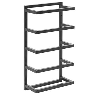 Beliani Beliani - Toallero De Acero Negro Brillante Accesorios De Ba&ntilde;o Almacenamiento De Toallas Montado En La Pared Dise&ntilde;o Moderno Cintra