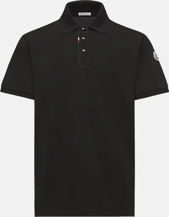 Moncler COTTON POLO SHIRT Size: XXL, colour: BLACK