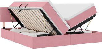 vidaXL Cama De Almacenamiento Led Con Colch&oacute;n Rosa 180 X 200 Cm Vidaxl