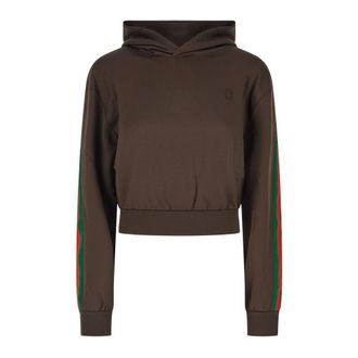 Gucci Stretch Jersey Sweatshirt - Dames - Hoodies - Bruin - M - Katoen - Hoodies & sweatvesten