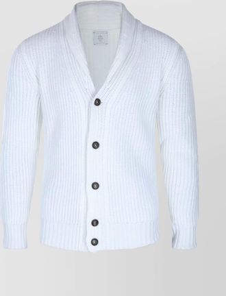 Eleventy ribbed texture shawl collar long sleeves