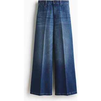 H&M Super Wide High Jeans in Denim Blue at Nordstrom, Size 10
