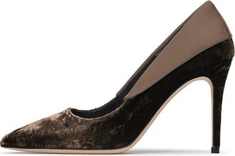 Loriblu Velvet en patent pump - Dames - Pumps - Bruin - 37 EU - Leer - Schoenen