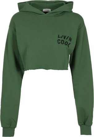 Livincool Crop Hoodie - Dames - Hoodies - Groen - XS - Katoen - Hoodies & sweatvesten