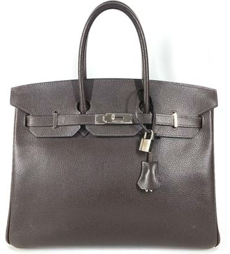 Herm&egrave;s Brown Vache Liegee Leather Handbag Tote Bag (Pre-Owned)