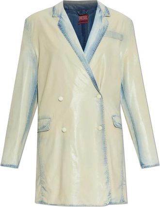 Diesel De-Lumea-Fsi Blazer - Dames - Blazers - Beige - M - Leer - Jassen