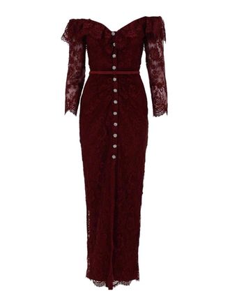 Self Portrait Lace Dress With Jewel Buttons