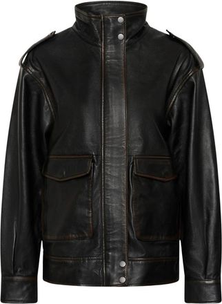 Cream Leren Jassen - Dames - Leren en Su&egrave;de Jassen - Bruin - 2XL - Leer - Jassen