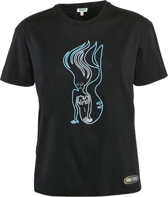 Kenzo T-shirt con stampa sirena - Nero