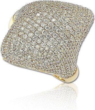Suzy Levian Golden Sterling Silver Pave Cubic Zirconia Pave Dome Ring
