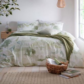 None Appletree Loft Edale - Set copripiumino 100% cotone, per letto king size, colore: Verde