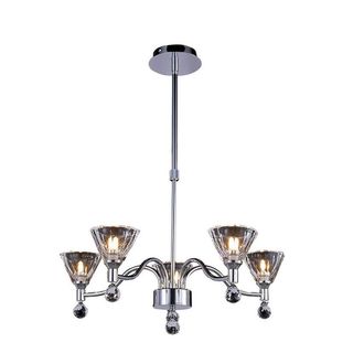Netlighting Neptune Pendant Round 5 Light G9 Polished Chrome in Grey