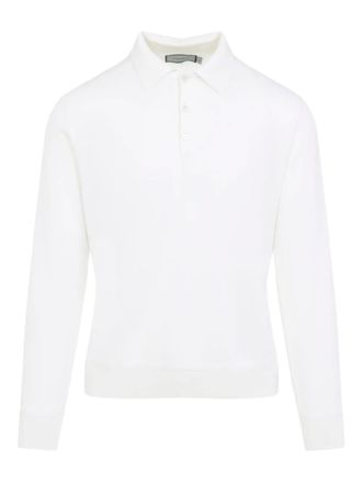 Canali long-sleeve wool polo shirt - men - Wool - 54 - White