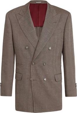 Brunello Cucinelli Chevron blazer in Hazelnut at Nordstrom, Size 58 It