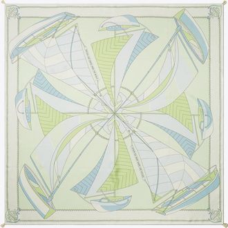 Tory Burch Womens Sailboat Spiral Silk Square Scarf, One Size