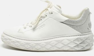 Jimmy Choo London White/silver Leather Diamond Light Maxi Sneakers