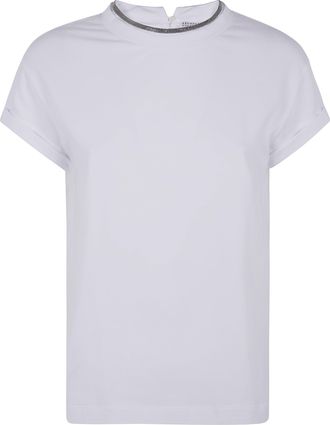 Brunello Cucinelli Monili Collar Round Neck Tee Shirt