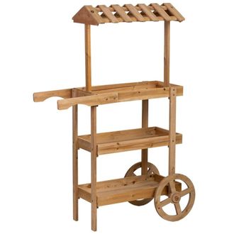 Wanderlust Deco Carro expositor-estanter&iacute;a de madera con 3 bandejas 87x40x130h cm