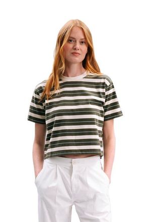 Richer Poorer Inc. The Recycled Stripe Crop Tee in Surplus Green Stripe at Nordstrom, Size X-Small
