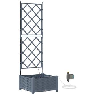 vidaXL Jardineras Gris Claro 40 X 40 X 126 Cm Acero Vidaxl