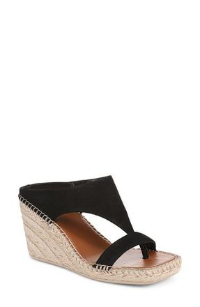 Franco Sarto Farren Espadrille Platform Wedge Sandal in Black at Nordstrom, Size 9.5