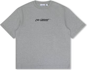 Off-white Mens Chalk Arrow Skate Fit Tee In Heather Grey