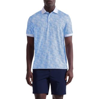 Bugatchi Three-Button Performance Polo in Sky at Nordstrom, Size Xx-Large