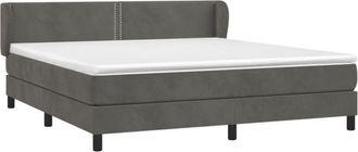 vidaXL Vidaxl - Cama Box Spring Con Colch&oacute;n Terciopelo Gris Oscuro 180x200 Cm