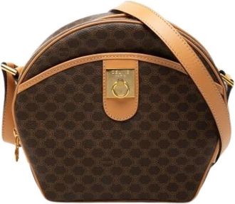 Celine Pre-owned Vintage Canvas Crossbody - Dames - Vintage Schoudertas - Bruin - ONE Size - Leer - Vintage
