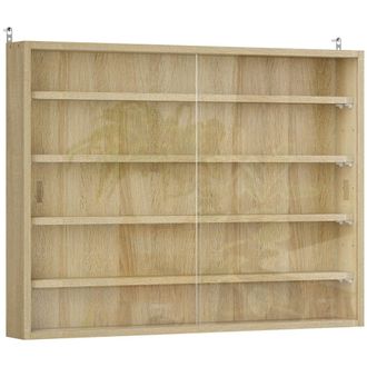 HOMCOM Vitrina expositora 80x9.5x60 cm roble