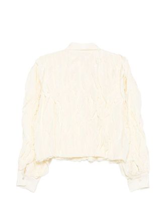 Alysi Crinkled Ruffle-Detailed Shirt - Cream