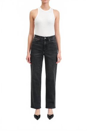 Daze Last Night High Rise Vintage Straight Jeans In Black
