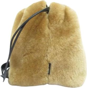 Jil Sander Pre-owned Bolso Cruzado con Cord&oacute;n de Borrego - Pre-owned - Mujer - Marr&oacute;n - ONE SIZE